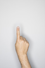 hand gesture of a caucasian male