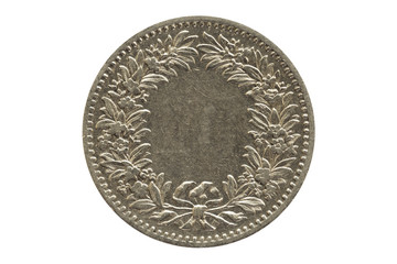 empty metal coin isolated on a white background for designers..