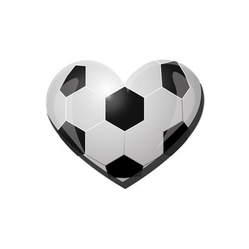 heart shape soccer ball icon image vector illustration design 