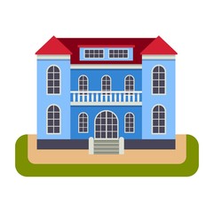 House front view vector illustration