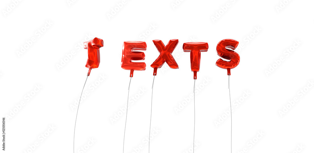 Fototapete texts - word made from red foil balloons - 3d rendered. can be used for an online banner ad or a pri
