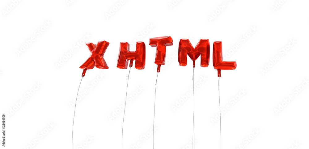 Fototapete xhtml - word made from red foil balloons - 3d rendered. can be used for an online banner ad or a pri