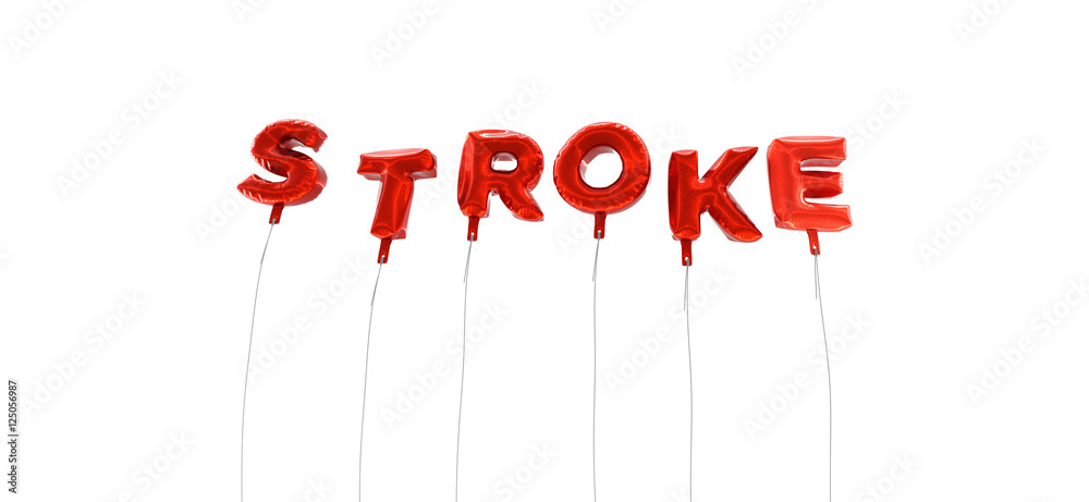 Fototapete stroke - word made from red foil balloons - 3d rendered. can be used for an online banner ad or a pr