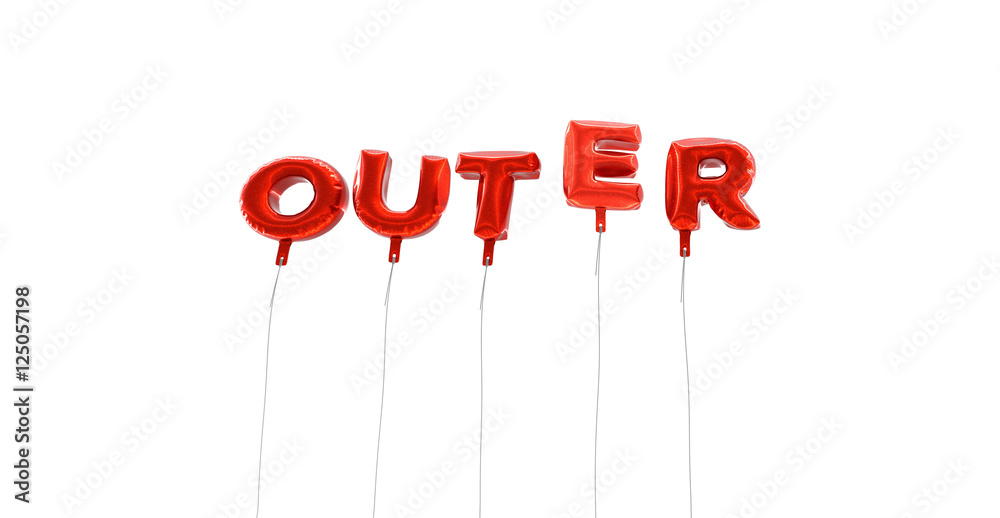 Fototapete outer - word made from red foil balloons - 3d rendered. can be used for an online banner ad or a pri