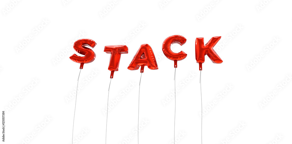 Fototapete stack - word made from red foil balloons - 3d rendered. can be used for an online banner ad or a pri