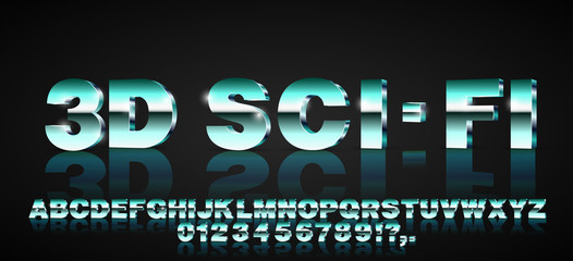 3d sci-fi font