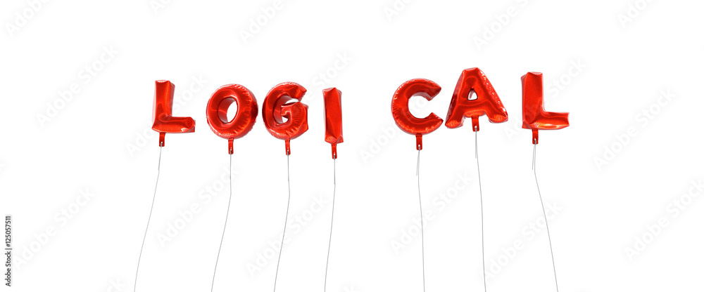 Fototapete logical - word made from red foil balloons - 3d rendered. can be used for an online banner ad or a p