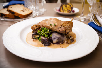 Stewed rabbit leg