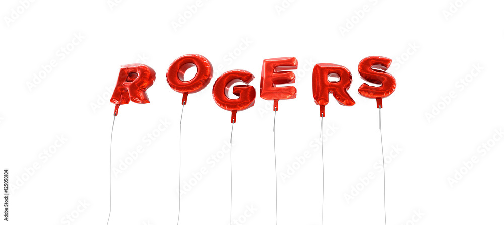 Fototapete rogers - word made from red foil balloons - 3d rendered. can be used for an online banner ad or a pr