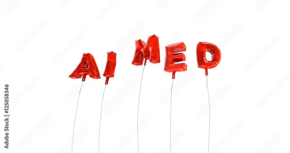 Fototapete aimed - word made from red foil balloons - 3d rendered. can be used for an online banner ad or a pri