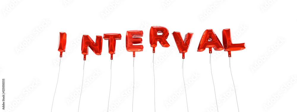 Fototapete interval - word made from red foil balloons - 3d rendered. can be used for an online banner ad or a 
