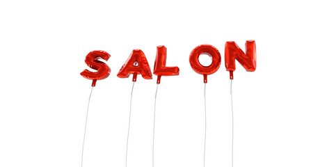 Obraz na płótnie Canvas SALON - word made from red foil balloons - 3D rendered. Can be used for an online banner ad or a print postcard.