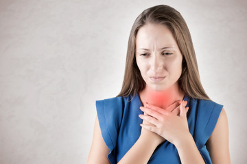 Woman With Hands Around Her Neck