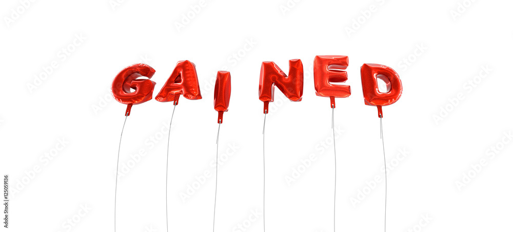 Fototapete gained - word made from red foil balloons - 3d rendered. can be used for an online banner ad or a pr