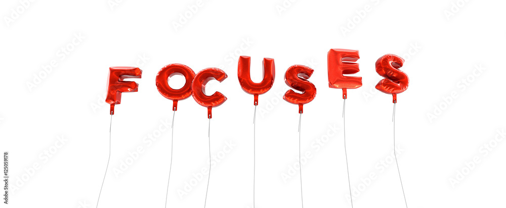 Fototapete focuses - word made from red foil balloons - 3d rendered. can be used for an online banner ad or a p