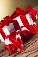 Set of gift box, Christmas background 