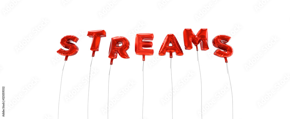 Fototapete streams - word made from red foil balloons - 3d rendered. can be used for an online banner ad or a p