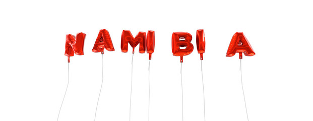 Fototapeta premium NAMIBIA - word made from red foil balloons - 3D rendered. Can be used for an online banner ad or a print postcard.