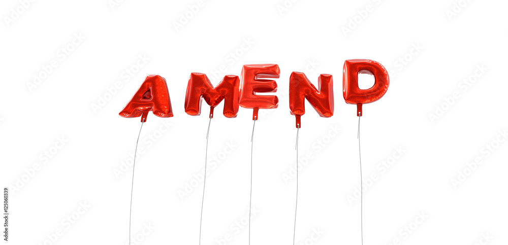 Fototapete amend - word made from red foil balloons - 3d rendered. can be used for an online banner ad or a pri