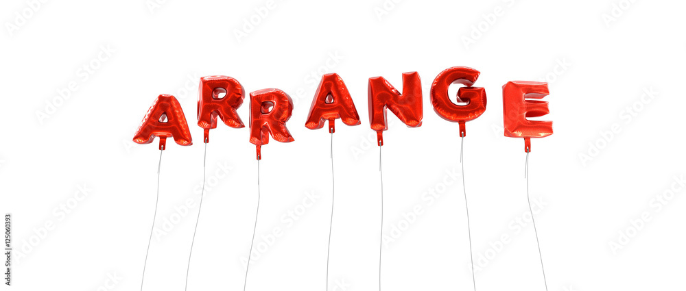 Fototapete arrange - word made from red foil balloons - 3d rendered. can be used for an online banner ad or a p