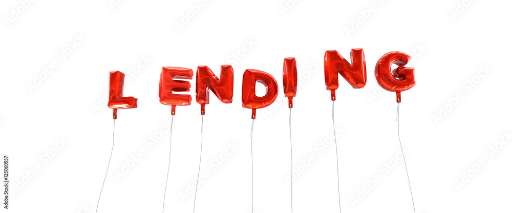 Fototapete lending - word made from red foil balloons - 3d rendered. can be used for an online banner ad or a p