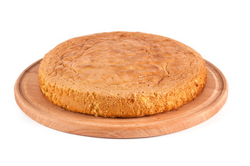 Sponge cake on wood board