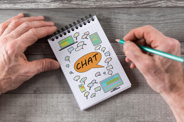 Chat concept on a notepad