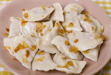 homemade dumplings with meat cooked meal