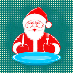 Santa Claus comic style design on dotted background - 125060982