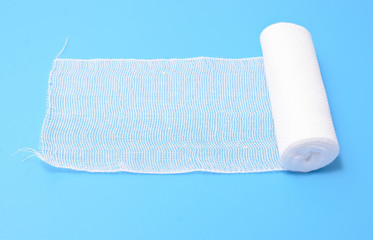 medical bandage isolated on a blue background