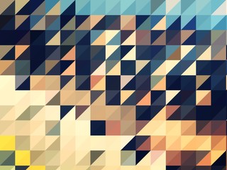 Blue, yellow , brown and black triangle abstract background illustration