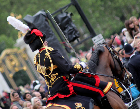 Abstract London military street scene 