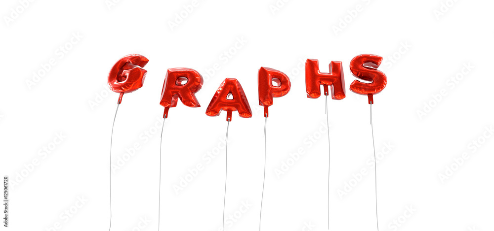 Fototapete graphs - word made from red foil balloons - 3d rendered. can be used for an online banner ad or a pr