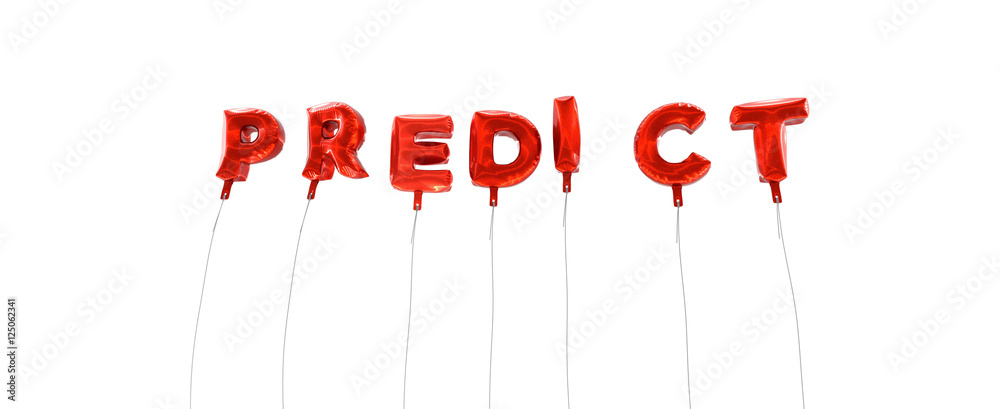 Fototapete predict - word made from red foil balloons - 3d rendered. can be used for an online banner ad or a p