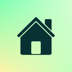 Flat paper cut style icon of house