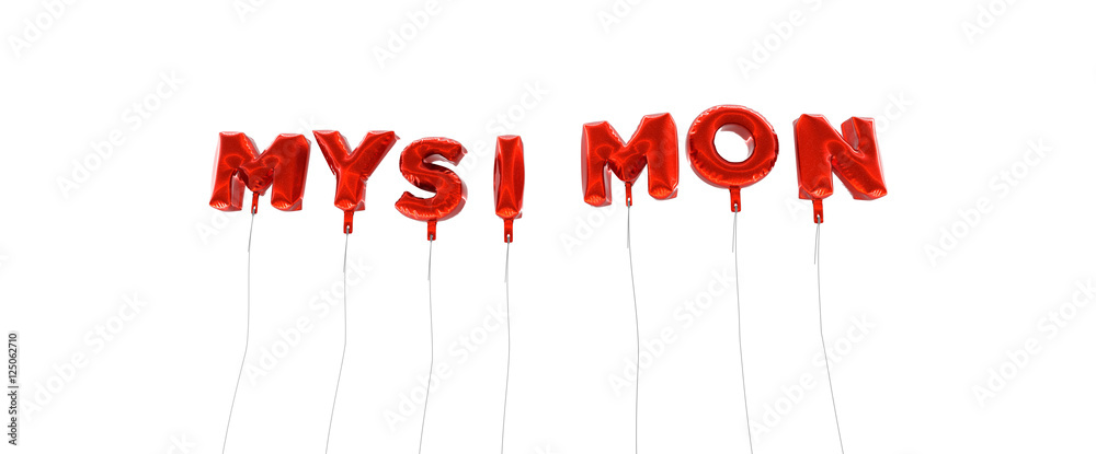 Fototapete mysimon - word made from red foil balloons - 3d rendered. can be used for an online banner ad or a p