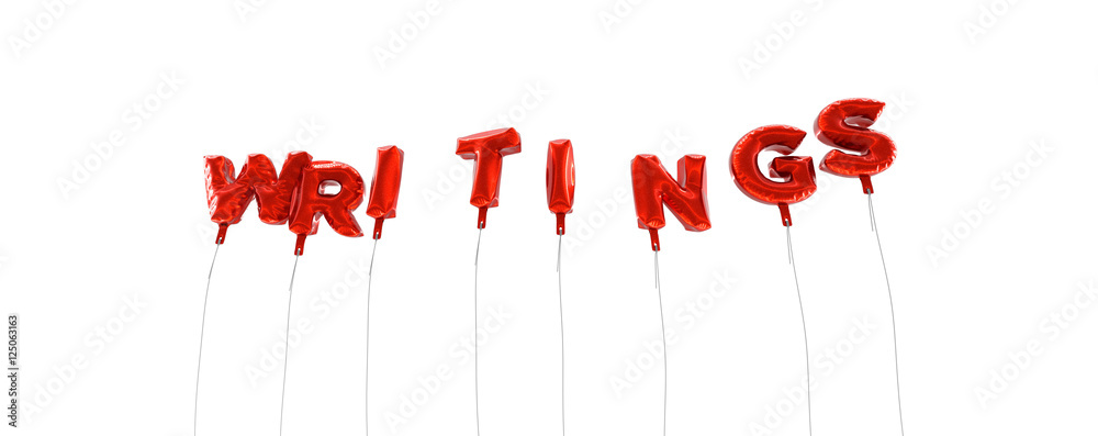 Fototapete writings - word made from red foil balloons - 3d rendered. can be used for an online banner ad or a 