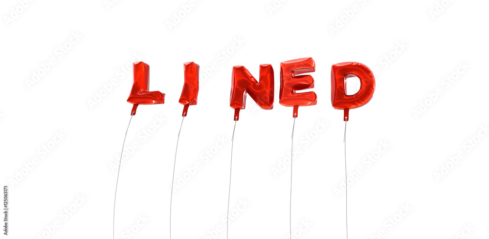 Fototapete lined - word made from red foil balloons - 3d rendered. can be used for an online banner ad or a pri
