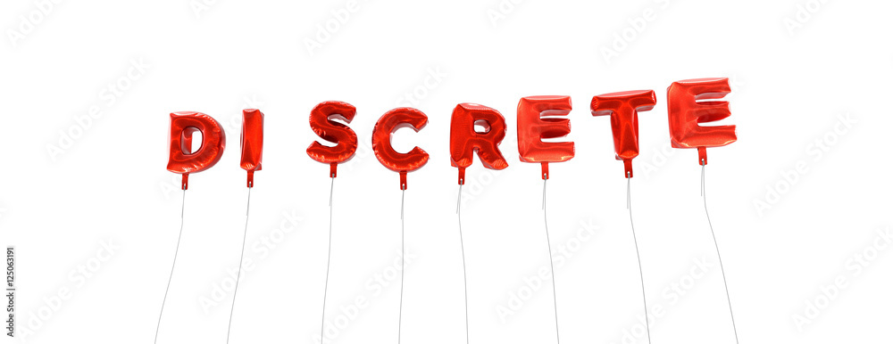 Fototapete discrete - word made from red foil balloons - 3d rendered. can be used for an online banner ad or a 