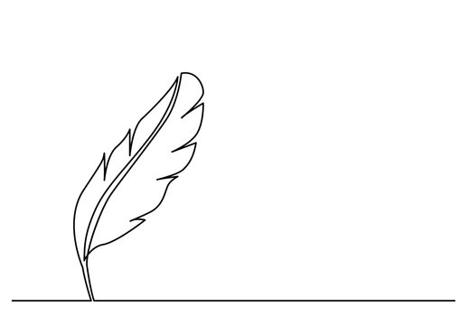 recommend clip art: continuous line drawing of quill