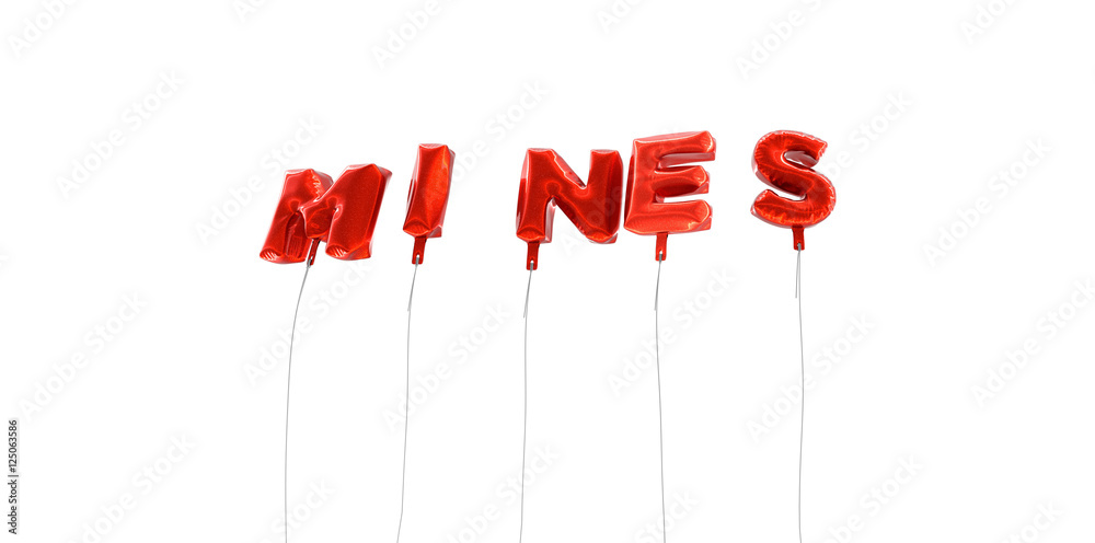 Fototapete mines - word made from red foil balloons - 3d rendered. can be used for an online banner ad or a pri