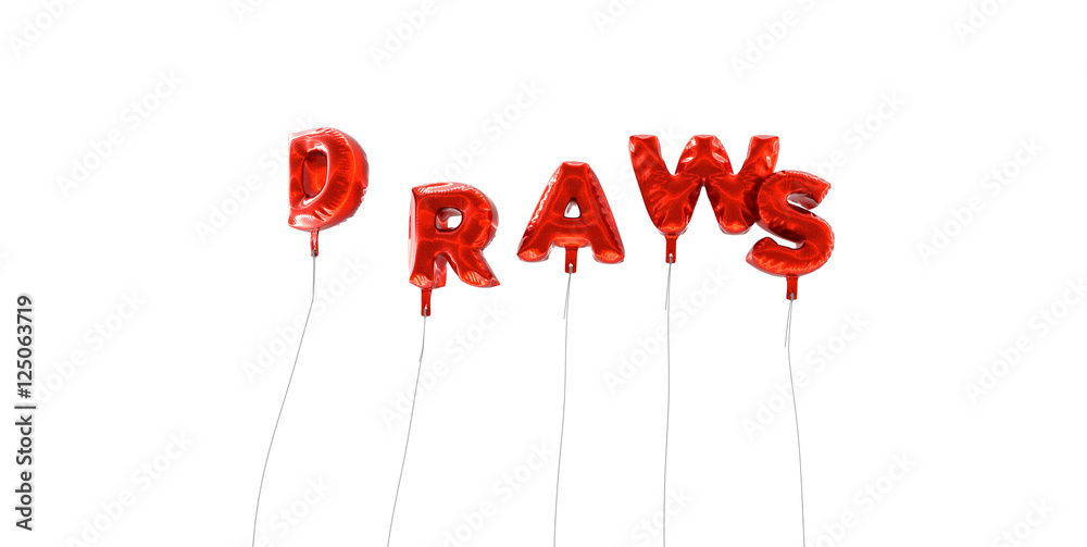 Fototapete draws - word made from red foil balloons - 3d rendered. can be used for an online banner ad or a pri