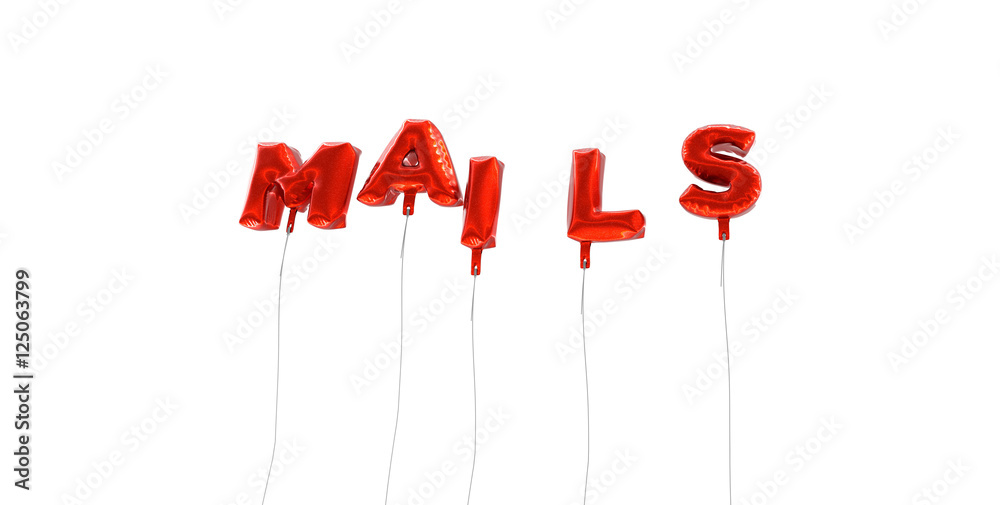 Fototapete mails - word made from red foil balloons - 3d rendered. can be used for an online banner ad or a pri