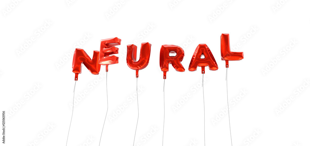Fototapete neural - word made from red foil balloons - 3d rendered. can be used for an online banner ad or a pr