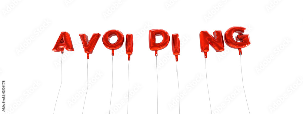 Fototapete avoiding - word made from red foil balloons - 3d rendered. can be used for an online banner ad or a 