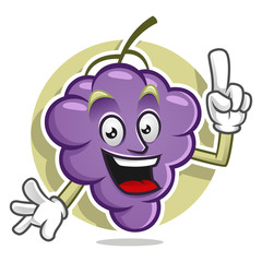 Got an idea grape mascot. Vector of grape character. Grape logo