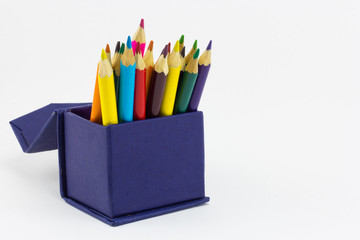 Fototapeta premium Colour pencils isolated on white background close up