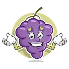 Feeling sorry grape mascot. Vector of grape character. Grape logo