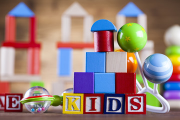 Set of colorful toys for kids