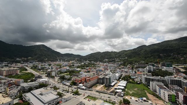 Time Lapse of the City of Phuket Thailand from Above